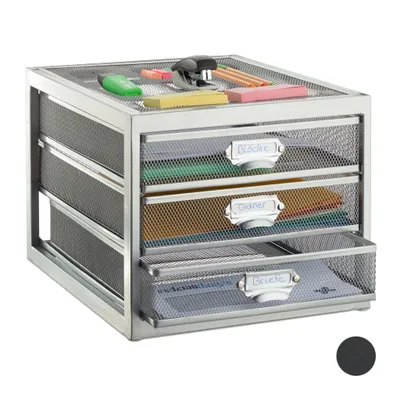 Obrázok produktu pre Zásuvkový box A4 s 3 priehradkami RD24815, strieborná