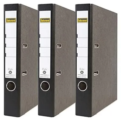 Produktbild von Idena Ordner DIN A4 5cm schmal Wolkenmarmor schwarz 3er Set