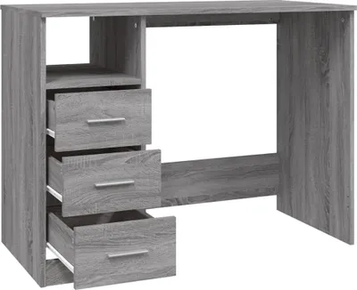 Produktbild von vidaXL Schreibtisch mit Schubladen Grau Sonoma 102x50x76 cm