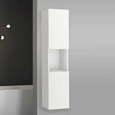 Produktbild von Hochschrank Hängeschrank Soft-Close Badschrank Badezimmer Schrank Weiß Matt 130 cm