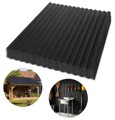 Produktbild von Eikuavons 8x ASA-PVC Wellplatten 1,5mm 117x93cm Dachplatten Grau Carport Gartenhaus