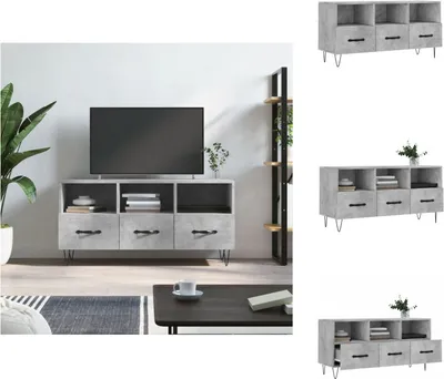 Image de vidaXL Armoire TV gris béton 102x36x50 cm Bois composite - Meuble TV