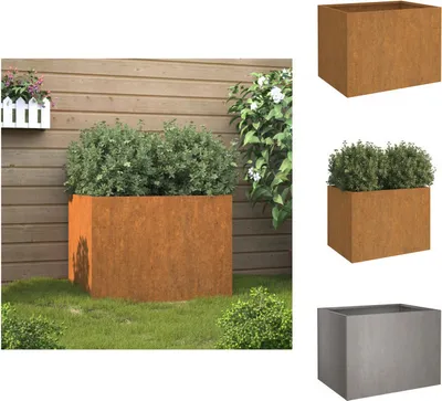 Produktbild von vidaXL Pflanzkübel 62x47x46 cm Cortenstahl - Blumentöpfe & Pflanzgefäße