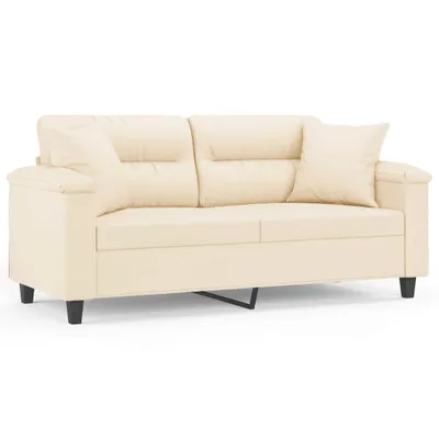 Obrázok produktu pre 2-miestna pohovka s vankúšmi béžová 140 cm mikrovlákno