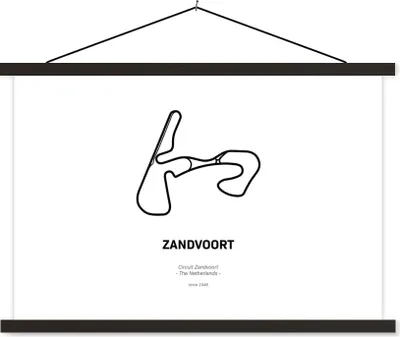 Produktbild von MuchoWow® Textilposter Formel 1 - Rundkurs - Zandvoort 120x80 cm mit schwarzem Rahmen - Wanddeko