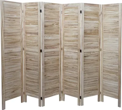 Zdjęcie produktu dla Parawan HWC-G30, parawan oddzielający pokój, styl shabby 170x240cm ~ jasnobrązowy