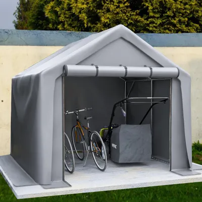 Obrázok produktu pre Garáž na bicykle - Parkovisko na bicykle - Stan ako garáž - Skladací domček do záhrady - Stan na náradie - 244x241x217 cm