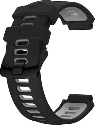 Produktbild von Verstellbares weiches Silikon Smart Watch Band Armband Armband für Garmin Forerunner-Schwarz + grau