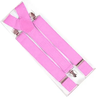 Produktbild von Hosenträger  Gummiband breit 3 Clips Damen Herren Kostüm Karneval Party, rosa