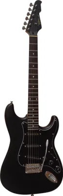 Produktbild von Elektrogitarre Matt Schwarz - E-Gitarre Matt Finish - Tremolo 3 Singlecoil MSA Walnuss Griffbrett ST5BM