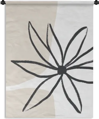 Produktbild von MuchoWow® Wandteppich Wandbehang Blumen - Minimalismus - Pastell 150x200 cm Tapisserie Dekoration Wandtuch - Wandaufhängung - Moderner