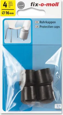 Produktbild von Rohrkappen rund 16mm schwarz fix-o-moll
