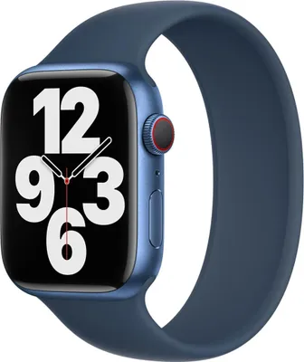 Productafbeelding van Apple Siliconen solobandje voor de Apple Watch | 38/40/41/42 mm - Maat 3 - Abyss Blue