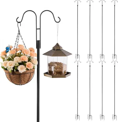 Obrázok produktu pre 8 balení pastierskych háčikov 273 cm - pastierske háčiky do záhrady - záhradný stĺp s háčikom - stĺp s lampášom na vonkajšiu dekoráciu