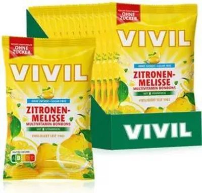 Produktbild von VIVIL Zitronenmelisse Multivitaminbonbons ohne Zucker | 15 Beutel