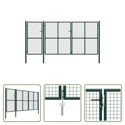 Obrázok produktu pre The Living Store Záhradná brána oceľová 400 x 200 cm zelená