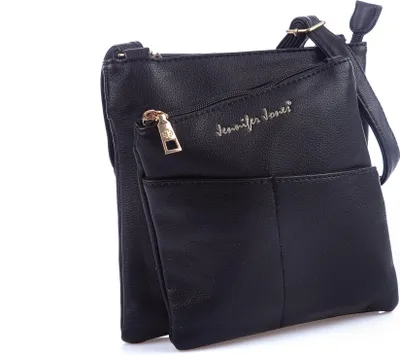 Produktbild von Jennifer Jones Damen Abendtasche Umhängetasche Elegant aus weichem Kunstleder schwarz