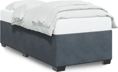 Produktbild von vidaXL Bettgestell ohne Matratze Dunkelgrau 90x200 cm Samt