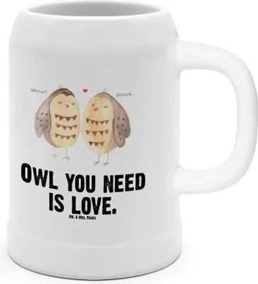 Produktbild von Mr. & Mrs. Panda Krug Eulen Liebe - Weiß - Geschenk, Seidel, Eule, Humpen, Bier, Tonkrug, Keramikkrug, Liebesspruch, Owl, glücklich