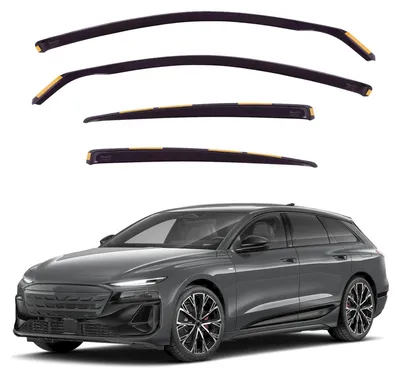 Produktbild von Windabweiser Passend Für Audi A6 E-TRON 5D ab 2024 Kombi 4tlg LSE Regenabweiser, Schwarz, Getönt, Aerodynamisch, Einfache Montage, Befeistigung mit Clips