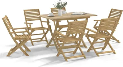 Produktbild von Möbel 7-tlg. Garten-Essgruppe Massivholz Akazie - Gartenmöbelgarnituren 3295000