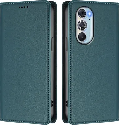 Produktbild von Handyhülle für Motorola Edge 30 Pro, Kunstleder Klapphülle Stoßfeste Magnetische Hülle mit Ständer Grün