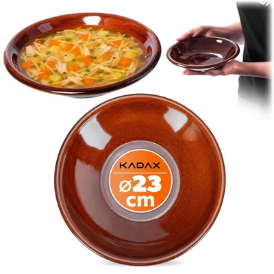 Obrázek produktu pro KADAX "Olympia" jídelní talíř, hliněný talíř s keramickým povrchem, servírovací talíř, jídelní talíř, hnědý, 23 cm, 1 kus