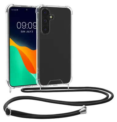 Produktbild von kwmobile Necklace Case kompatibel mit Samsung Galaxy S25 Plus Hülle - Silikon Cover mit Handykette - Band Handyhülle Transparent
