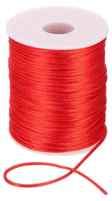 Nylon-Satin-Kordel 2 mm x 100 m, rot, geflochten, für Schmuck & Makramee