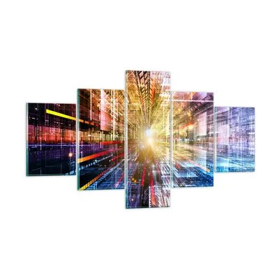 Produktbild von Bilder auf glas - Grafik Computer Raum Geometrie - 125x70cm - Glasbilder - Wandbilder - Kunstdruck - zum Aufhängen bereit - Wanddekoration aus Glas - Glas Bilder - Wandbild auf Glas - GEA125x70-2350