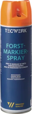 Image de Spray de marquage forestier orange fluo, bombe aérosol de 500 ml TECWERK