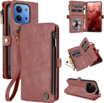 Produktbild von Handy Hülle für Xiaomi Redmi 15C Geldbeutel Geldbörse RFID Schutz Klapphülle Cover Schutzhülle Wallet Farbe: Rosa