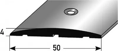 Produktbild von PROVISTON | Übergangsprofil | Aluminium eloxiert | Goldfarbig | Breite 50 mm | Höhe 4 mm | Länge 2700 mm | Gebohrt | Übergangsschiene | Übergangsleiste | Bodenprofil | Abdeckleiste | 1 Stück