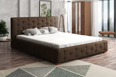 Produktbild von Polsterbett Bett Doppelbett COMO Stoff 140x200cm