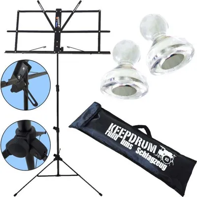 Zdjęcie produktu dla keepdrum MUS2BK czarny statyw na nuty z 2 magnesami