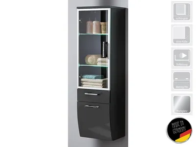 Produktbild von Hochschrank mit Glastür anthrazit