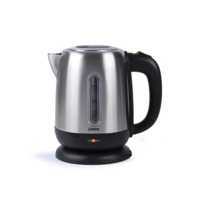 Produktbild von LIVOO Wasserkocher Edelstahl 360°-Basis kabellos 1,2 Liter Filter silber DOD182