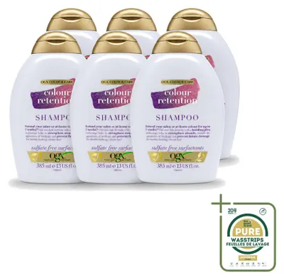 Productafbeelding van 6 x OGX Shampoo voor gekleurd haar, 385 ml - Voordeelverpakking - 6 stuks