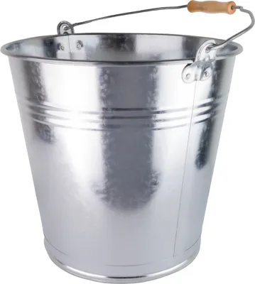 Produktbild von Zinkeimer 15 Liter mit Holzgriff, Eimer Dekoeimer, Ascheeimer Metalleimer