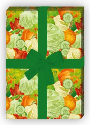 Produktbild von Frisches Gemüse Geschenkpapier, Dekorpapier nicht nur für Vegetarier - G8405, 32 x 48cm