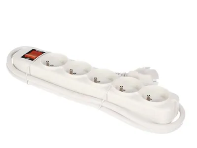 Image de Multiprise 5 Prises Avec Interrupteur Et Protection Contre Les Surcharges - Blanc