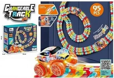 Obrázok produktu pre Bavytoy Farebný vláčik s otáčacím vagónom 95ks.