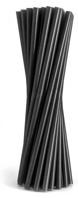 Produktbild von 1000 Mehrweg Plastik Trinkhalme / Strohhalme schwarz