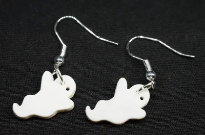 Produktbild von Gespenst Geist Ohrringe Miniblings Hänger Halloween Geister weiß Kunststoff