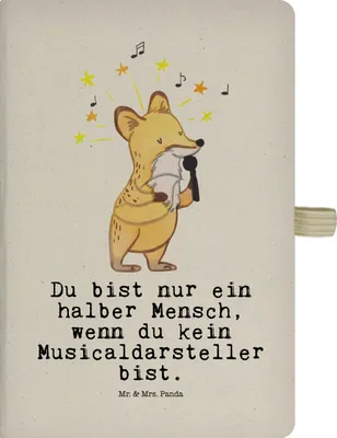 Produktbild von Mr. & Mrs. Panda Journal Musicaldarsteller Herz - Transparent - Geschenk, Reisetagebuch, Kladde, Tagebuch, notizbuch, Skizzenbuch