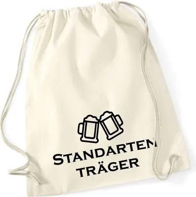 Produktbild von Huuraa Turnbeutel Standartenträger Schützenfest 12 Liter Natural Baumwolle Rucksack Geschenkidee
