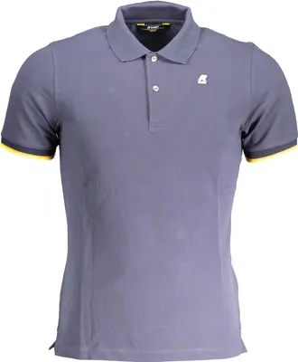 Obrázok produktu pre Pánske polo tričko s krátkym rukávom, modré, s kontrastnými detailmi a logom