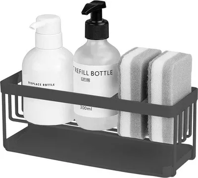 Productafbeelding van Famanu spoelorganizer voor sponsen en afwasborstels met een afneembare opvangbak - staal
