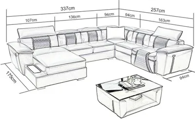 Produktbild von big U Form Ecksofa Sofa Couch Polster Garnitur Leder Textil Stoff Wohnlandschaft