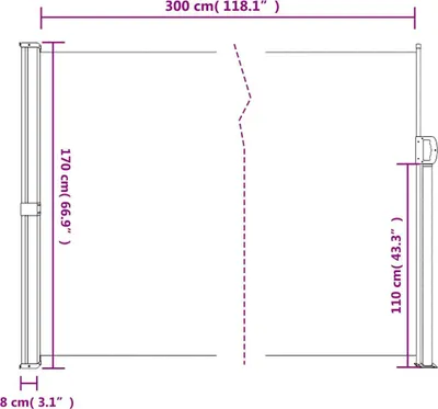 Produktbild von vidaXL Seitenmarkise Ausziehbar Dunkelgrün 170x300 cm